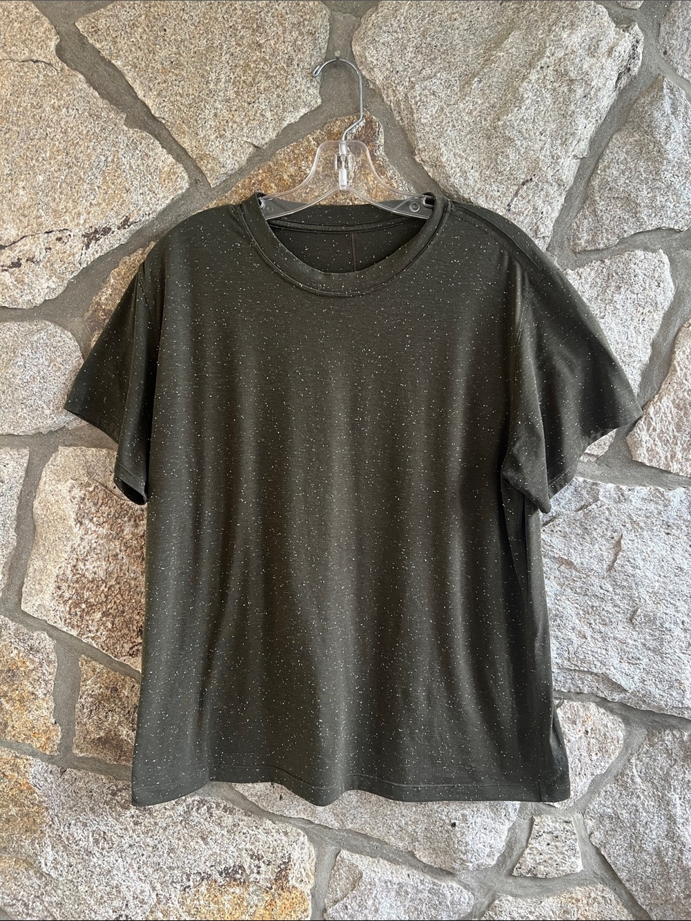 lululemon athletica Short Sleeve Speckled Crew Tee - Olive Green Speckle Print